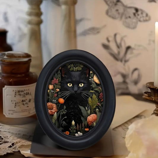 Black Cat in a Lawn