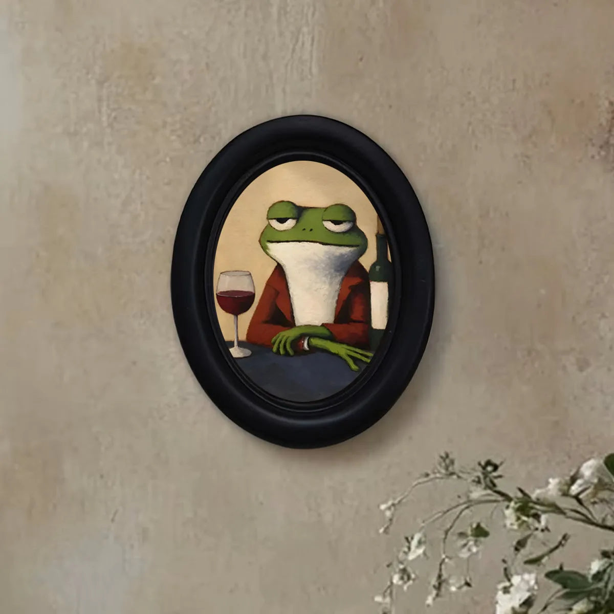 Frog Drinking Red Wine