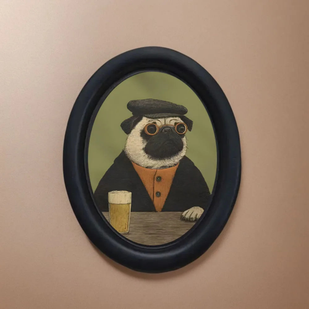 Beer-Drinking Pug
