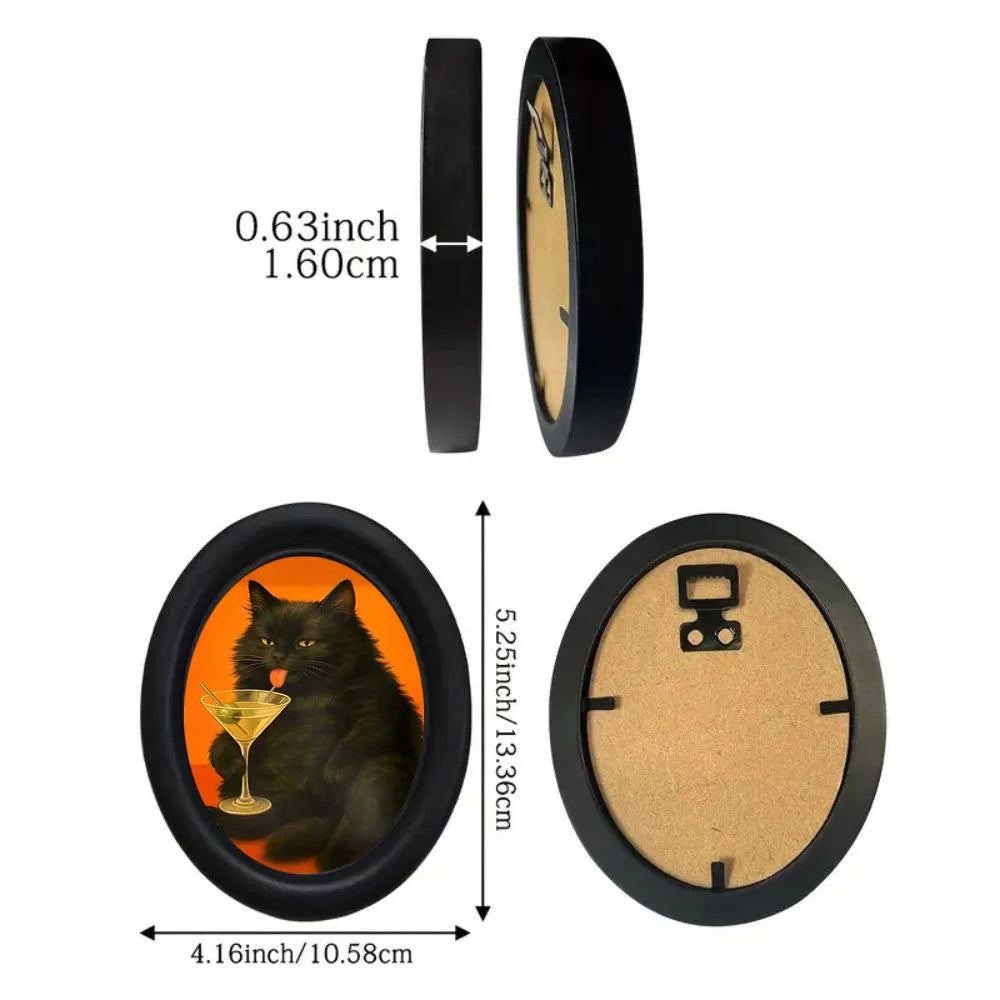 Black Cat Drinking a Cocktail