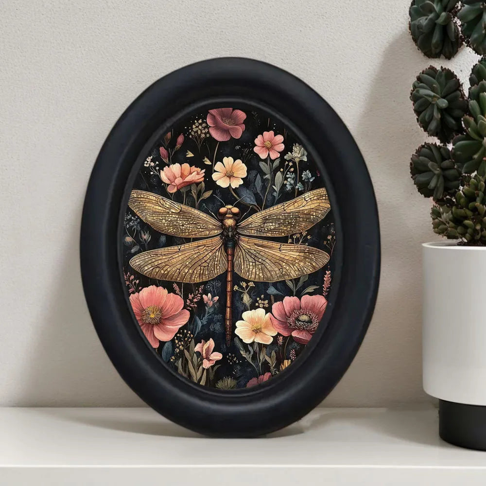 Vintage Floral Dragonfly