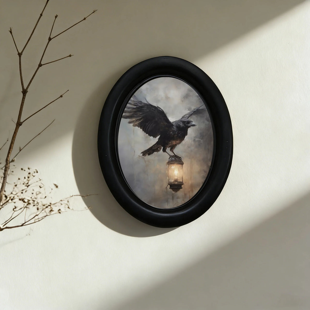 Crow Flying with a Lantern