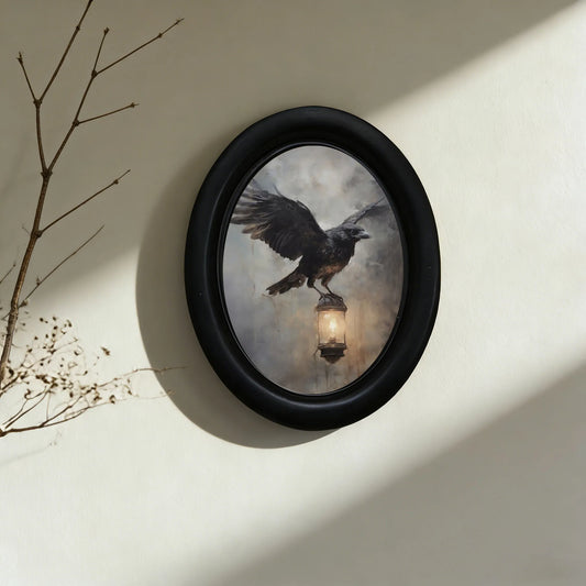 Crow Flying with a Lantern