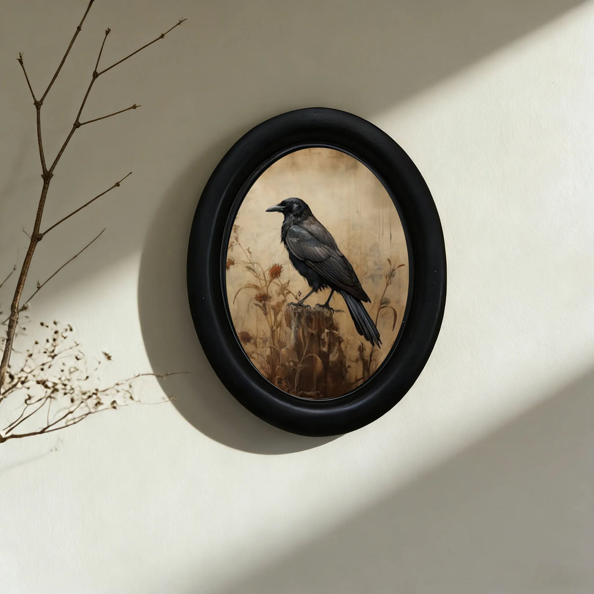 Crow on a Tree Stump