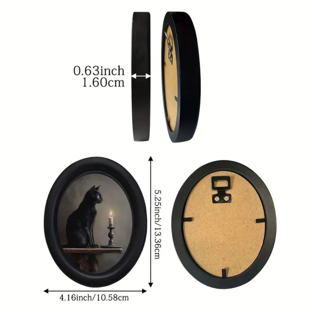 Candlestick with a Sitting Black Cat